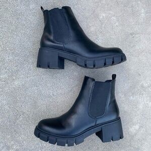 Black STEVE MADDEN GIRL Platform Ankle Boots Chunky Heel 9 Havenn